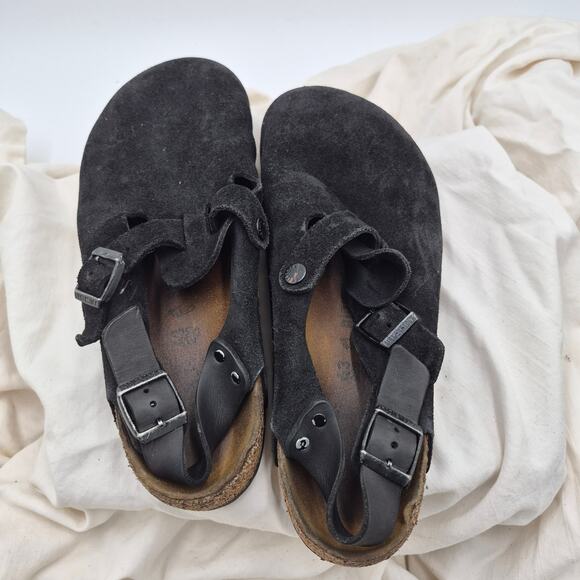 Birkenstock Tokio Suede Leather Black Sandals Soft footbed Men\'s 43 US 10-10.5 main image 6